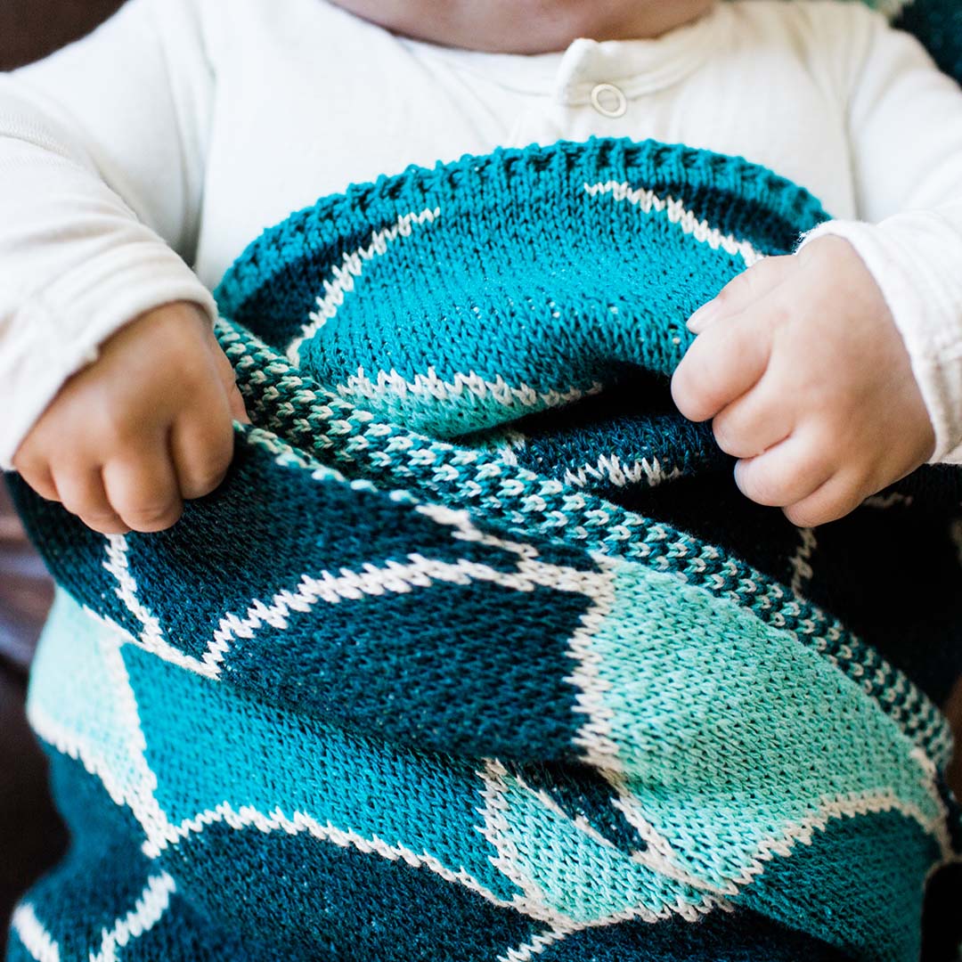 seek & swoon baby zellige mermaid scale blanket