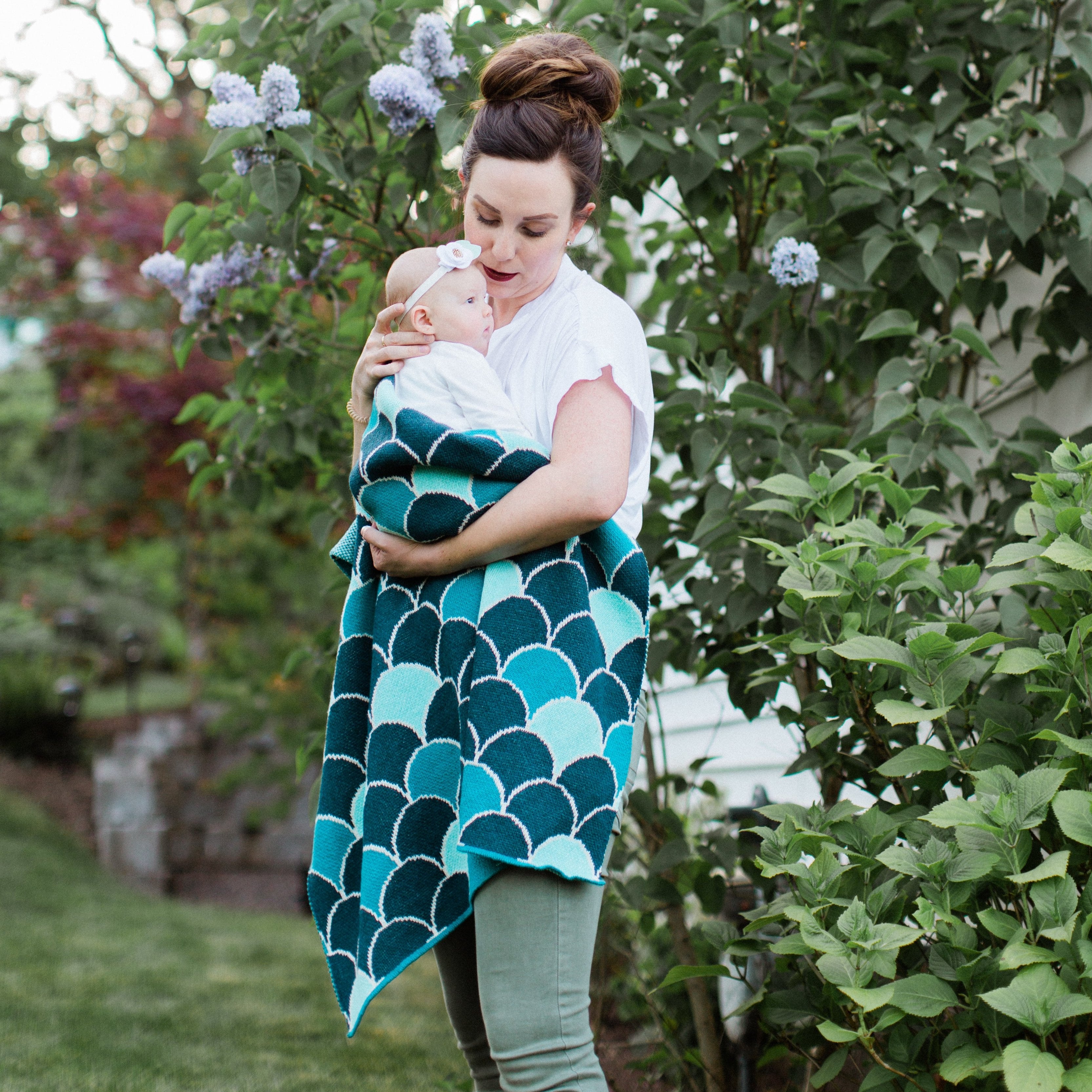 seek & swoon baby zellige mermaid scale blanket