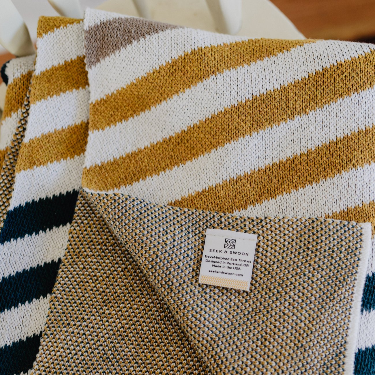 Seek and Swoon Portland Throw folded