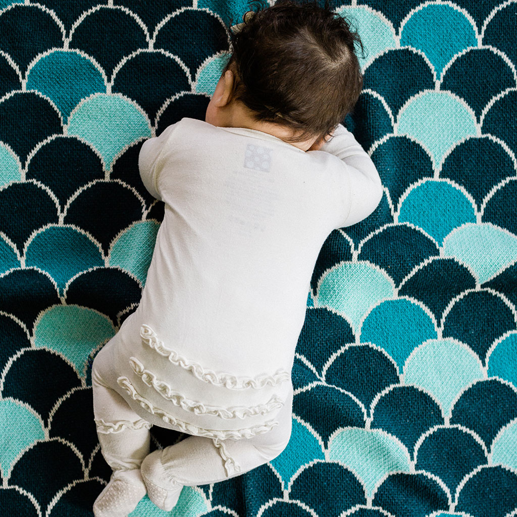 seek & swoon baby zellige mermaid scale blanket