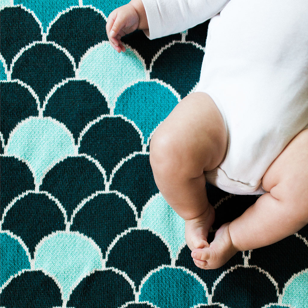 seek & swoon baby zellige mermaid scale blanket